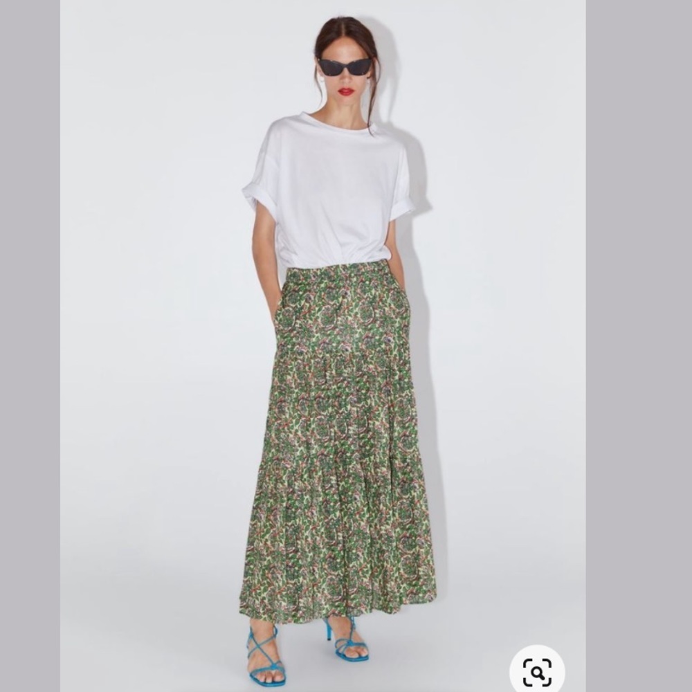 ZARA Long Printed Skirt